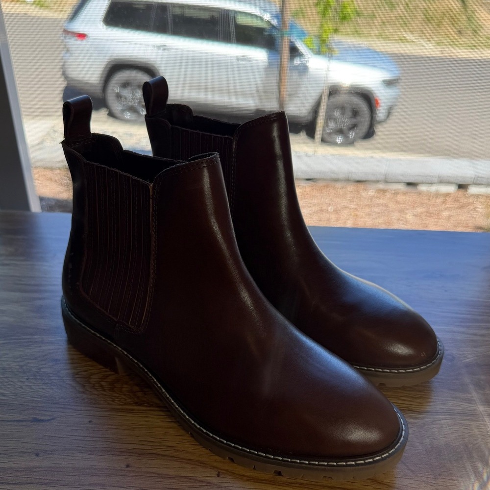Steve Madden Leonard Brown Leather Chelsea Boots Mens 8.5